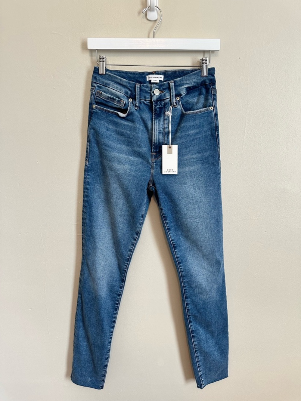 Good American High Rise Blue Skinny Jeans